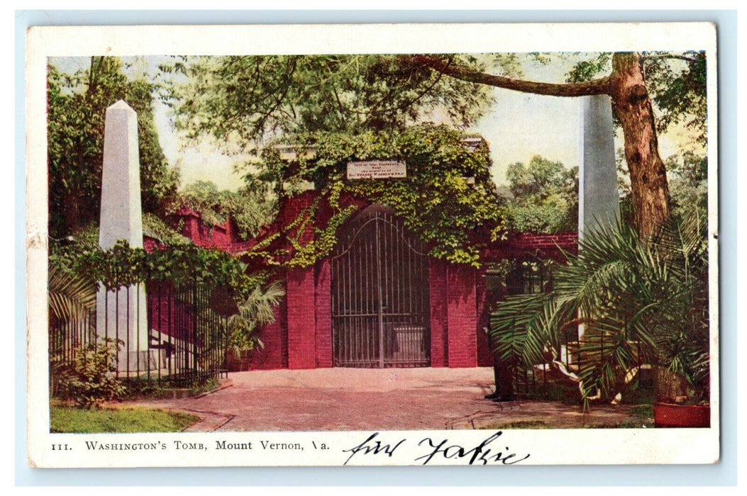 Washington's Tomb Mount Vernon Virginia Early 1900's Vintage Postcard