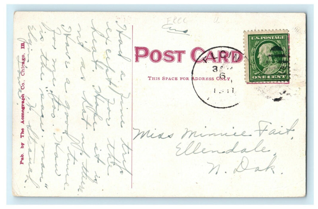 1911 Wooded Drive Near Cedar Rapids Iowa IA Elgin Posted Antique Postcard