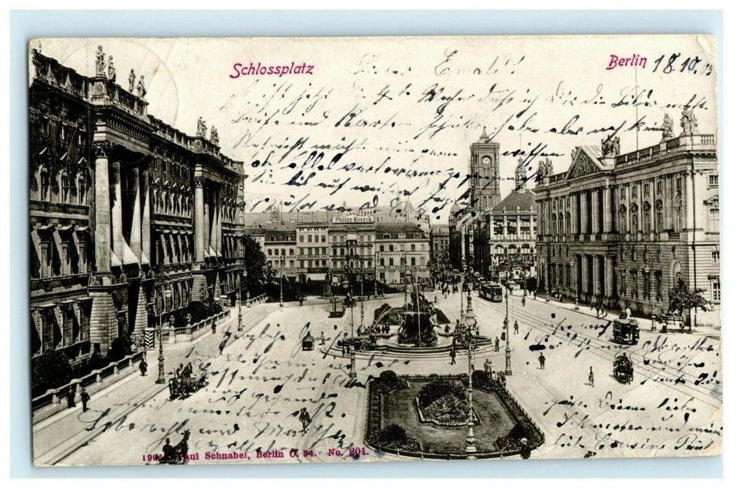 Schlossplatz Berlin Germany Square 1905 Antique Toledo Ohio Vintage Postcard