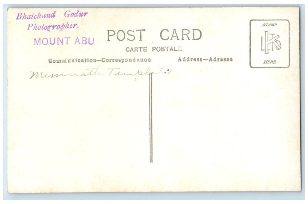 c1930s Memnath Temple Bhaichund Godur Mt. Abu Rajastha India RPPC Photo Postcard
