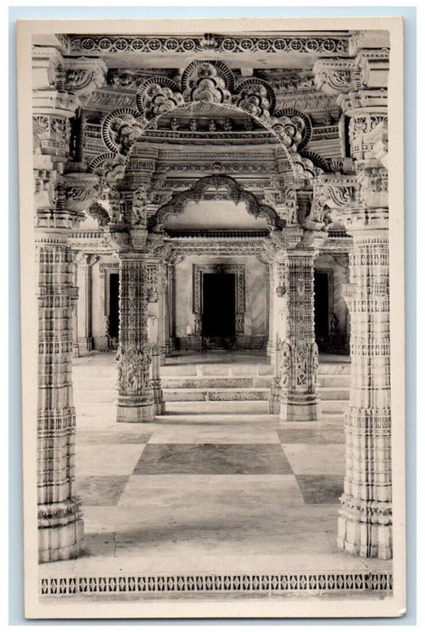 c1930s Temple Of Adeshwar Dilwara Mt. Abu Rajastha India RPPC Photo Postcard