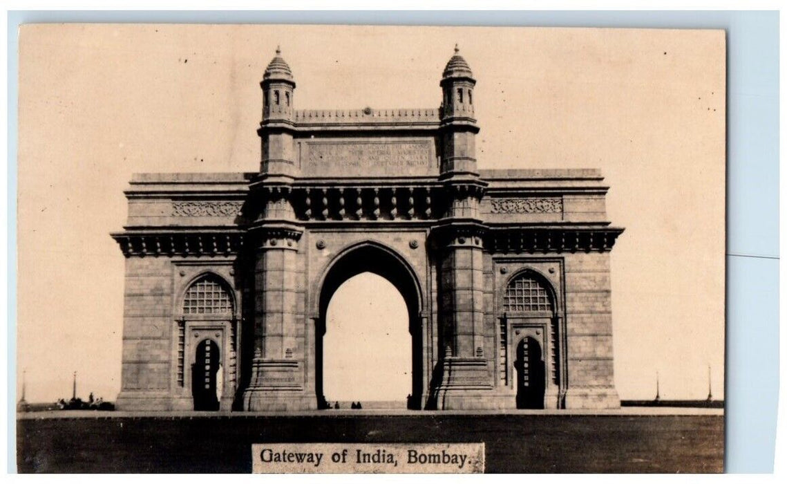 c1930's Gateway of India View Bombay Mumbai RPPC Photo Unposted Postcard