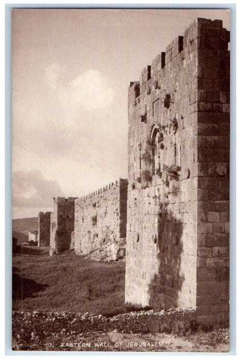 c1930's Eastern Wall Of Jerusalem View Israel RPPC Photo Unposted Postcard