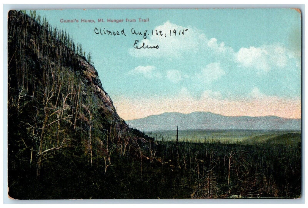 1915 View Of Camel's Hump Mountain Hunger From Trail Posted Antique Postcard