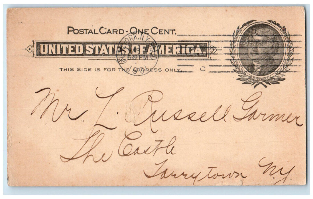 1901 American Monthly Review of Reviews Receipt New York NY Postal Card