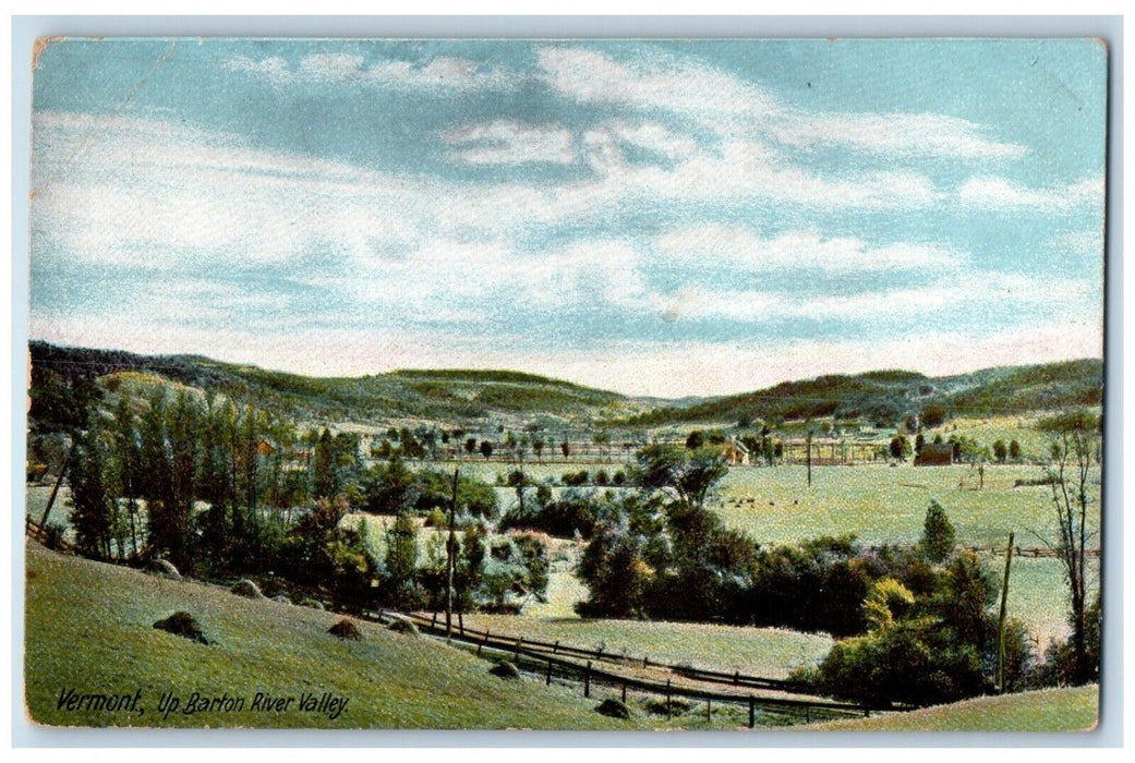 c1905 Vermont VT, View From Up Barton River Valley Unposted Antique Postcard