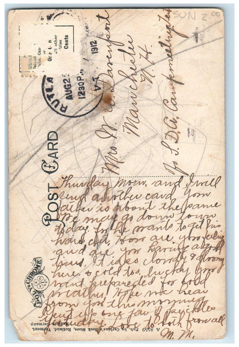 1912 Dana School Building Campus Rutland Vermont VT Posted Antique Postcard