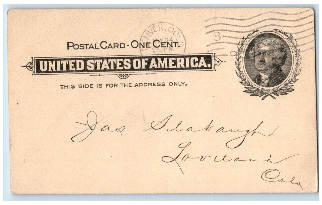 1903 Official Business Western Union Telegraph Company Denver CO Postal Card
