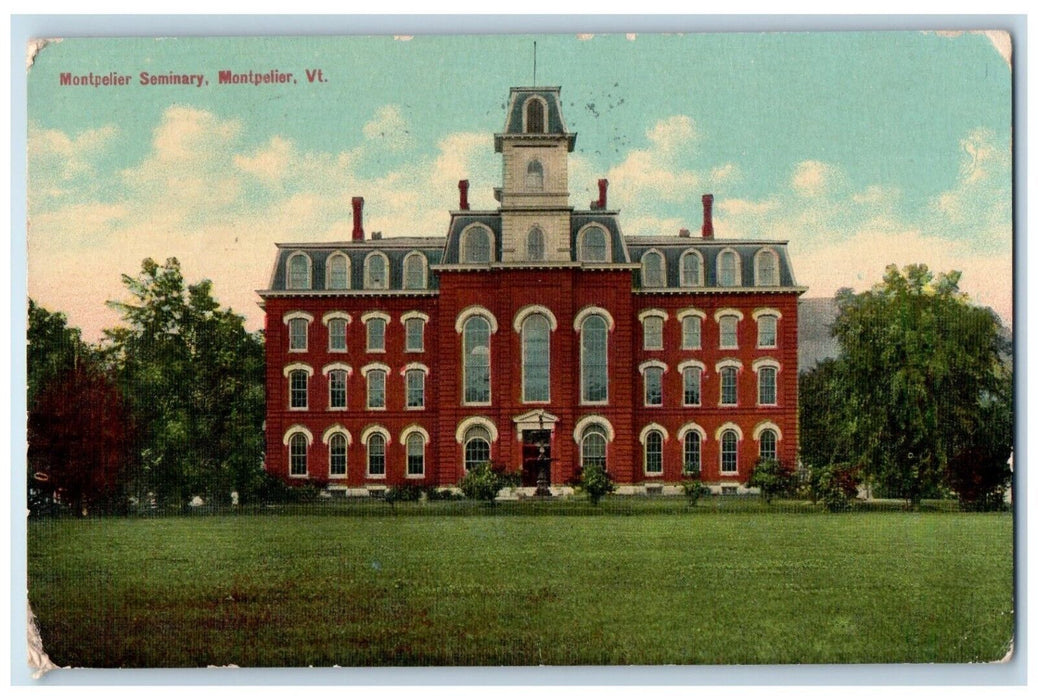 1911 Front View Of Montpelier Seminary Building Montpelier Vermont VT Postcard