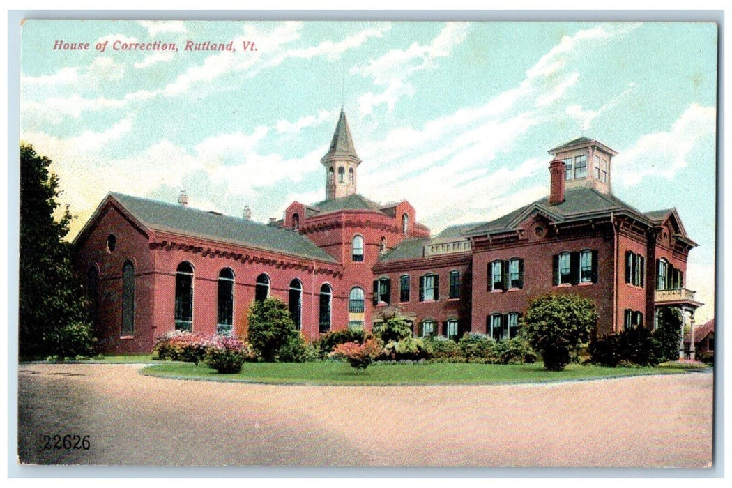 c1910's House Of Correction Rutland Vermont VT Unposted Antique Postcard