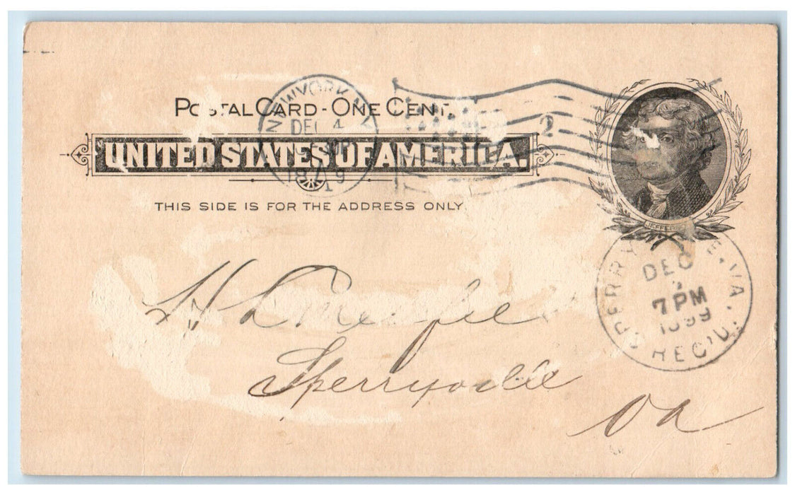 1899 Morris Beifeld & Co. Cor. Prince & Green Sts. New York NY Postal Card