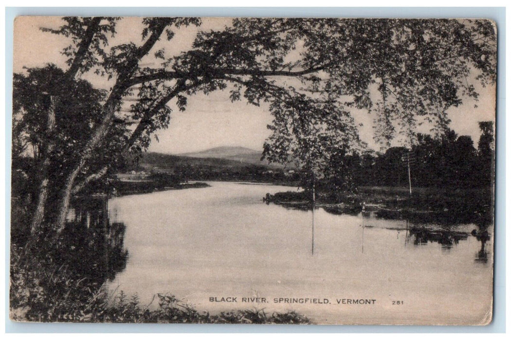 1949 View Of Black River Springfield Vermont VT Posted Antique Postcard