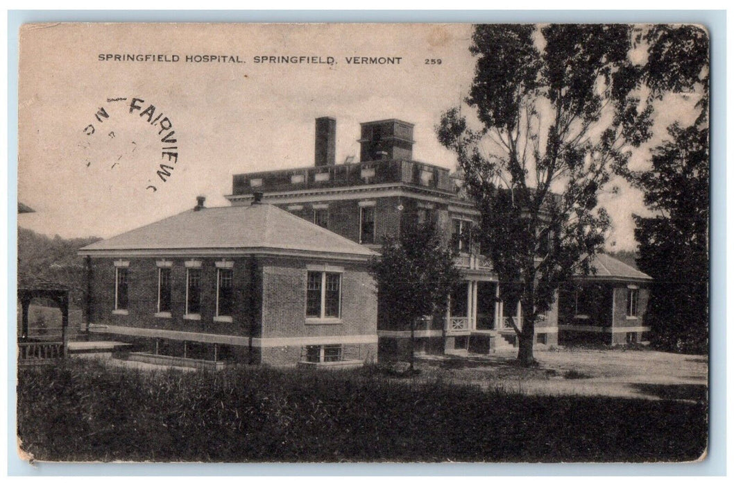 1949 Springfield Hospital Building Springfield Vermont VT Vintage Postcard