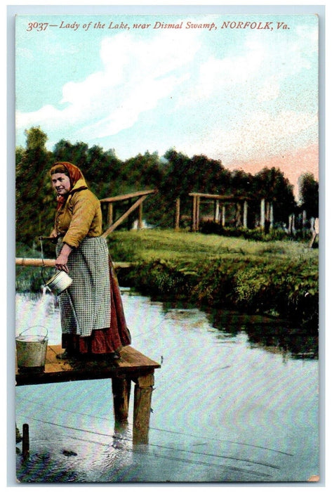 c1910's Lady Of The Lake Near Dismal Swamp Norfolk Virginia VA Postcard