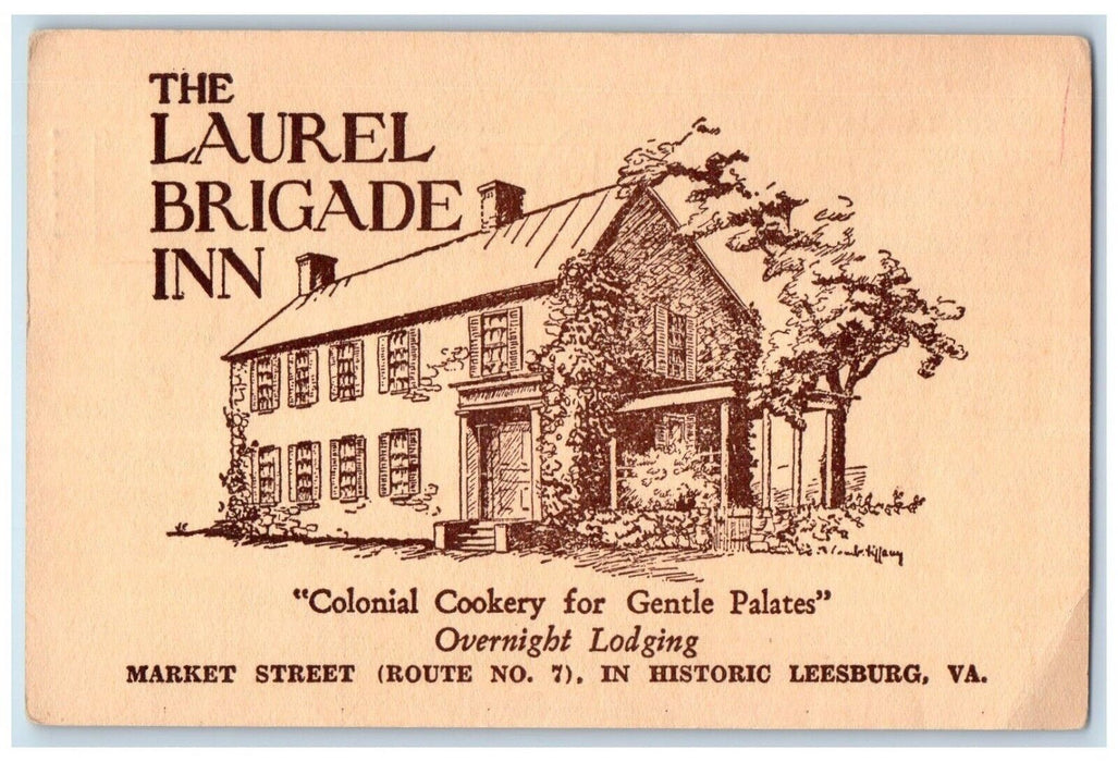 1957 The Laurel Brigade Inn Hotel Restaurant Leesburg Virginia VA Postcard