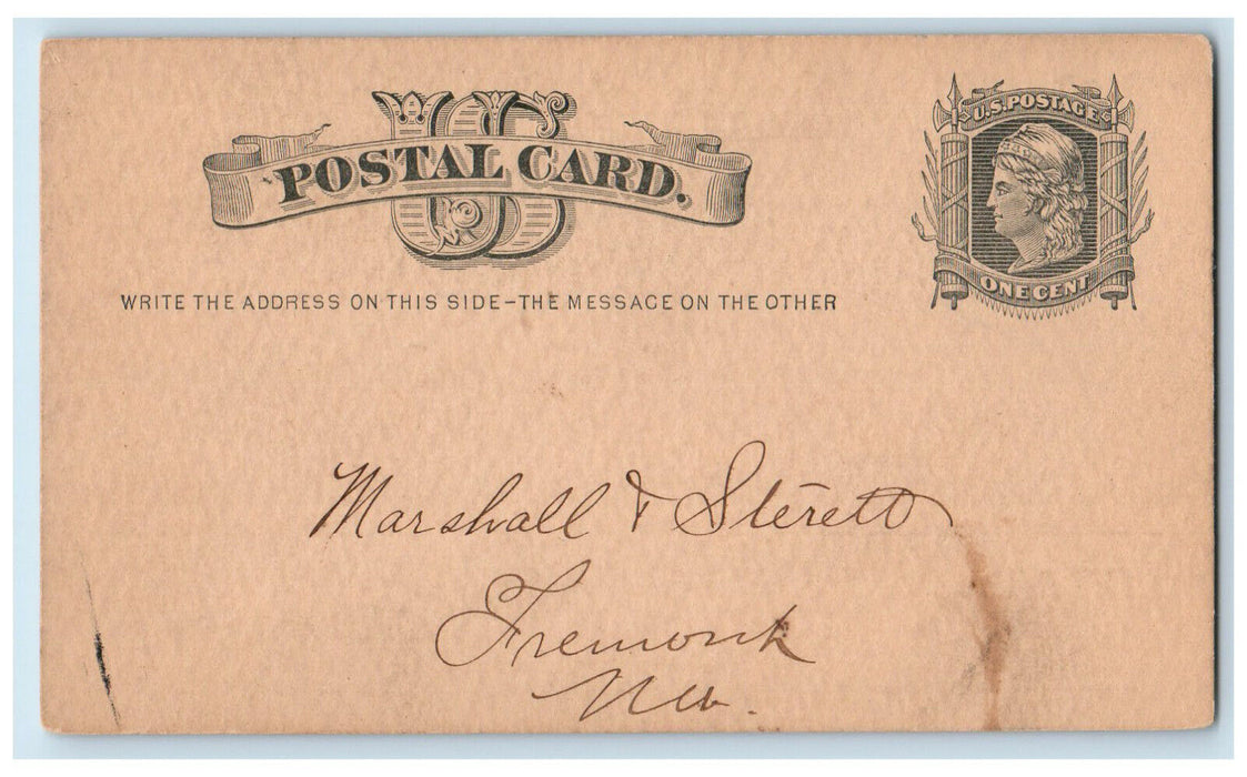 1877 Banking House of Summer & Co. Schuyler Nebraska NE Antique Postal Card
