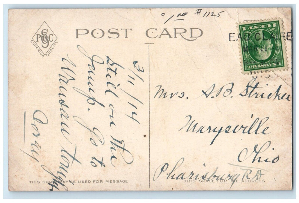 1910 Roadside View Eau Claire High School Building Eau Claire Wisconsin Postcard