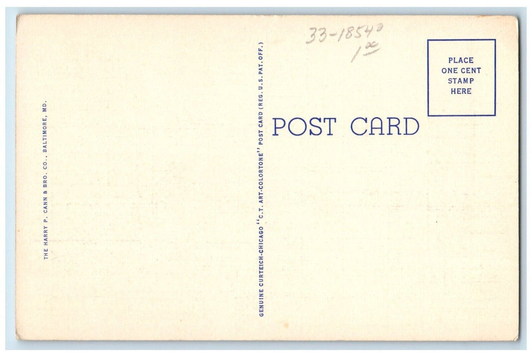 c1930's High Street Looking West Dixie Auto Stores Cars Portsmouth VA Postcard