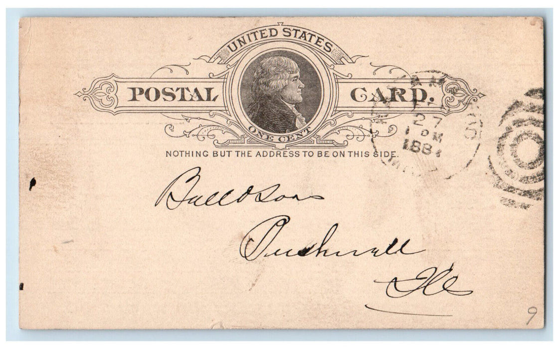 1888 Office of Kalamazoo Wagon Co. Kalamazoo Michigan MI Posted Postal Card