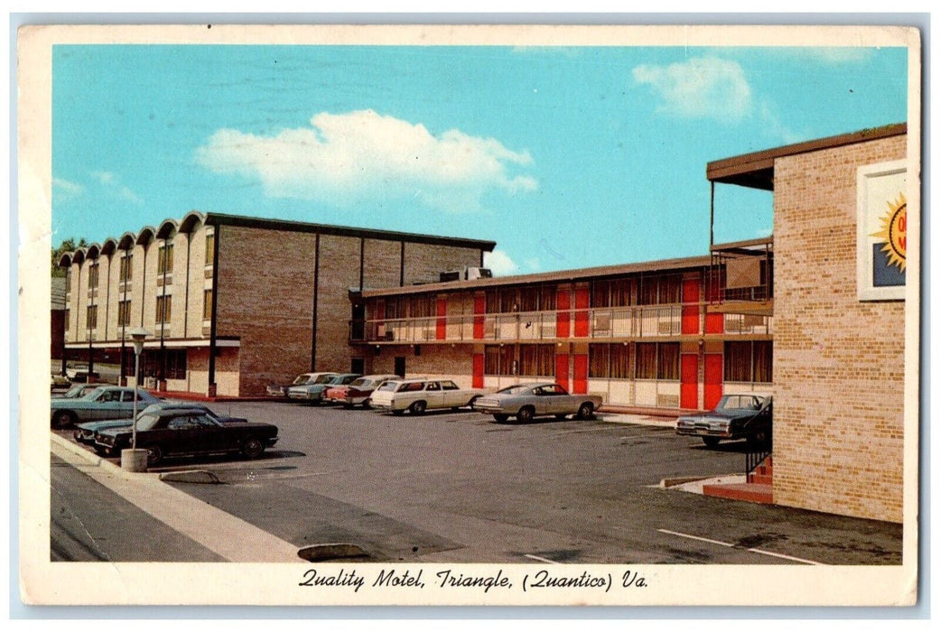 1925 Quality Motel Triangle Cars Quantico Virginia VA Posted Vintage Postcard