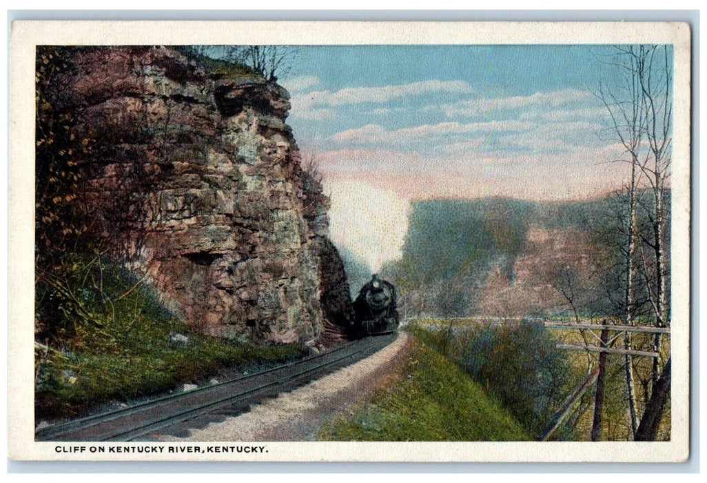 c1920 Cliff Kentucky River Locomotive Train Kentucky KY Vintage Antique Postcard