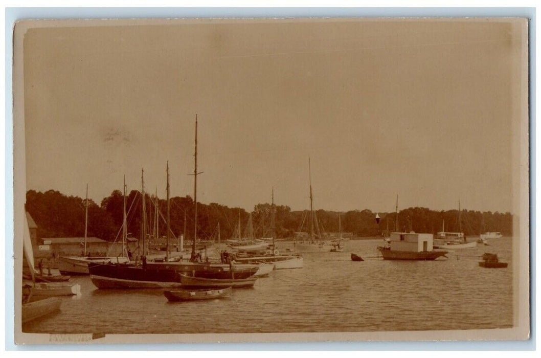 c1920's Brooklands Park Sainsbury Green Boat View England RPPC Photo Postcard