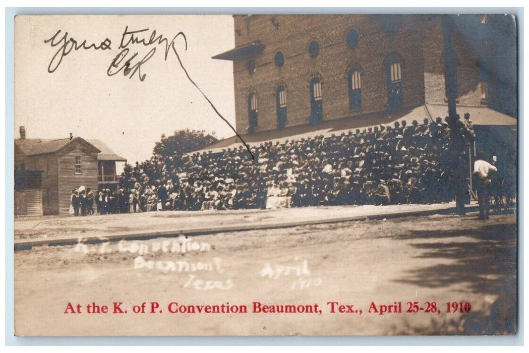 1910 K Of P Convention Group Scene Beaumont Texas TX RPPC Photo Posted Postcard