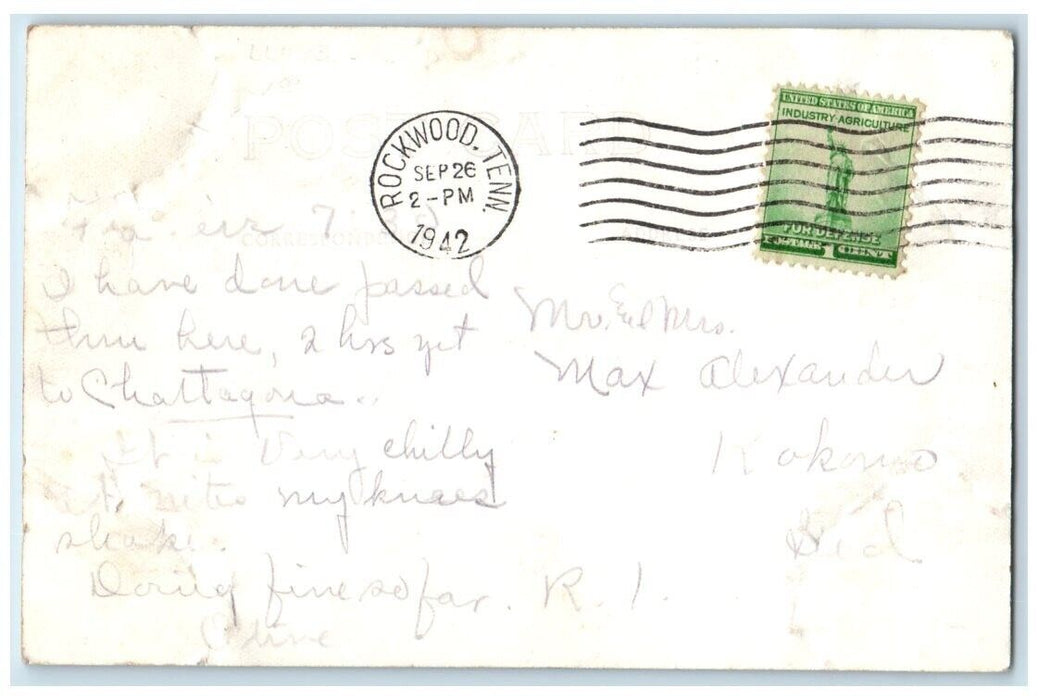 1942 Emery River US 27 Cline Harriman Tennessee TN RPPC Photo Posted Postcard