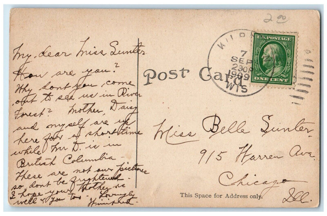 1909 Romance Cliff Bar Chimney Rock Dells Wisconsin River Vintage WI Postcard