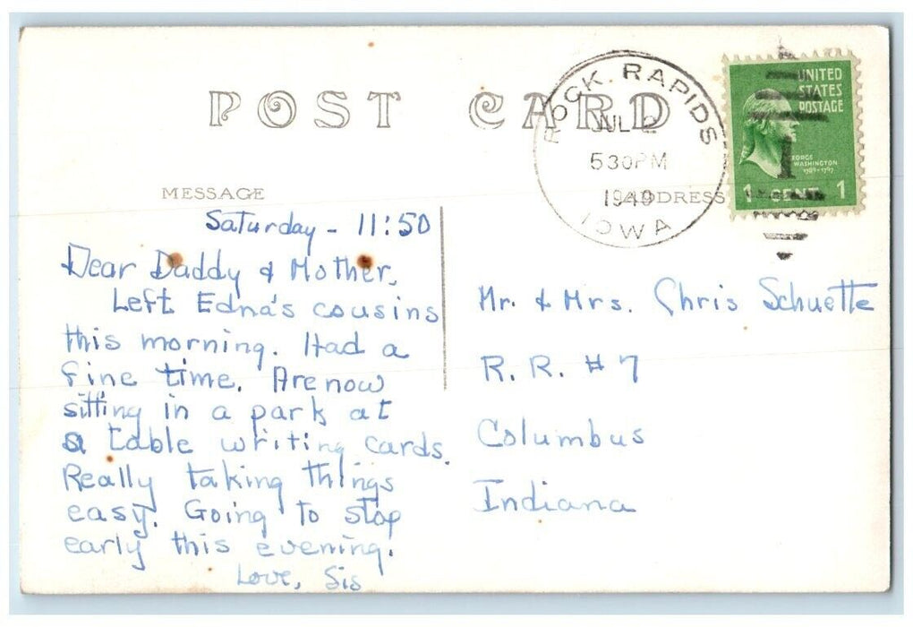 1949 Five Island Lake Boulevard View Emmetsburg Iowa IA RPPC Photo Postcard
