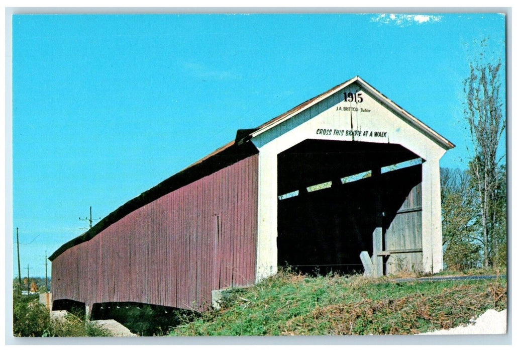 c1960 Parke County Indiana Jeffries Ford Bridge Bridgeton Indiana IN Postcard