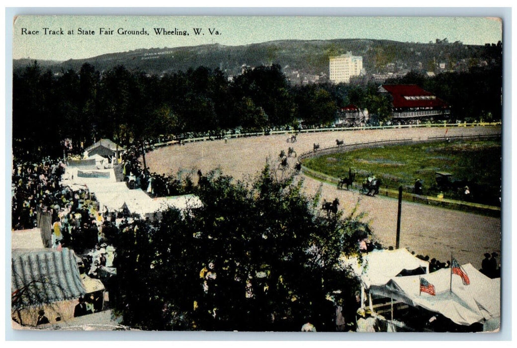 1911 Race Track State Fair Grounds Wheeling West Virginia W VA Vintage Postcard