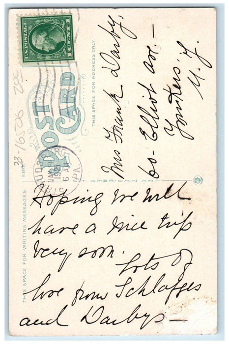 1921 Indian Queen Hotel Building Dirt Road Stroudsburg Pennsylvania PA Postcard