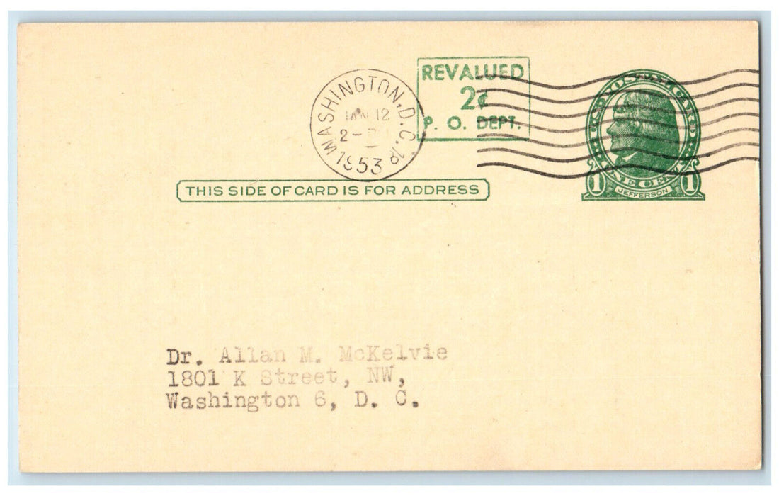 1953 Novogran Squibb Capsules ZD Gildman INC Washington DC Postal Card