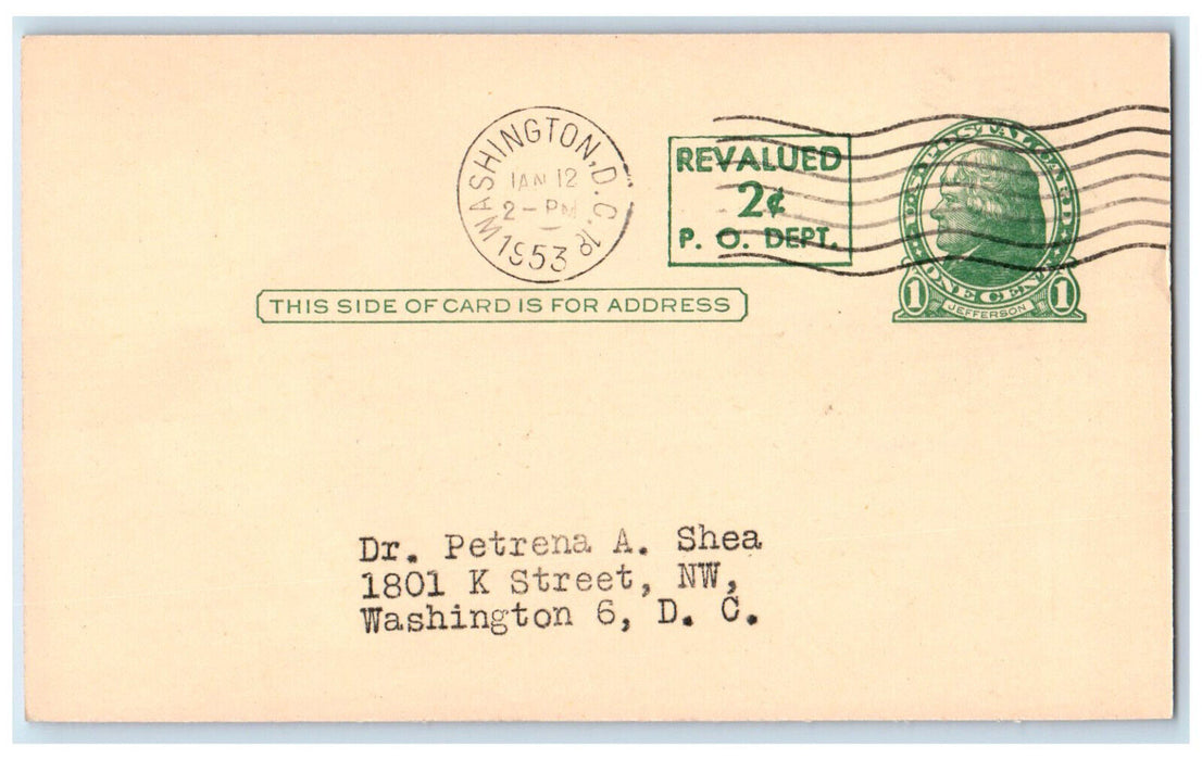 1953 Iberol For Iron Deficiency Anemia ZD Gildman INC Washington DC Postal Card