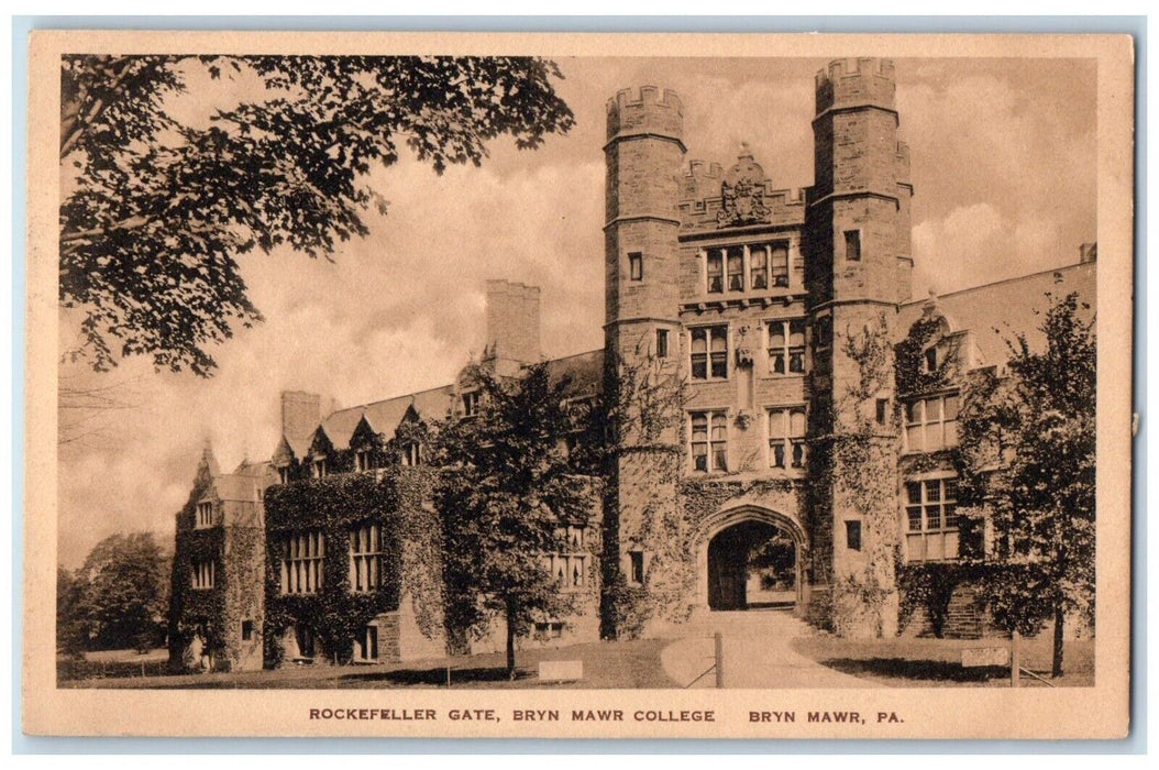 Rockefeller Gate Bryn Mawr College Building Bryn Mawr Pennsylvania PA Postcard