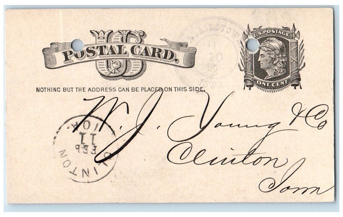 1883 Chicago & North-Western Railway Co. Chicago Illinois IL Postal Card
