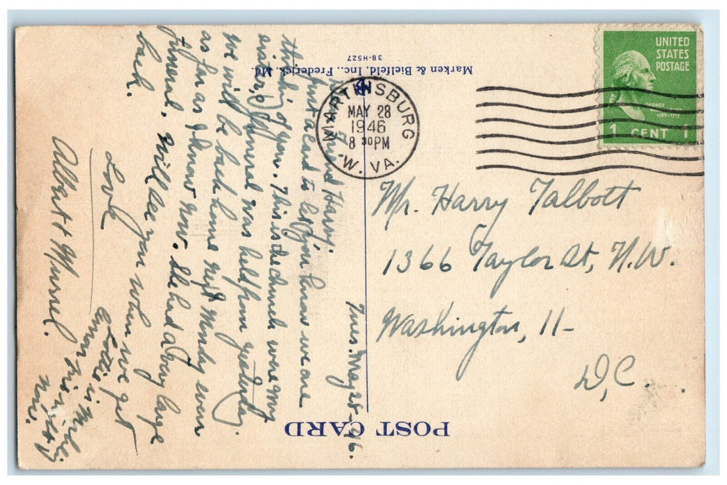 1946 Federal Court and Post Office Martinsburg West Virginia WV Postcard