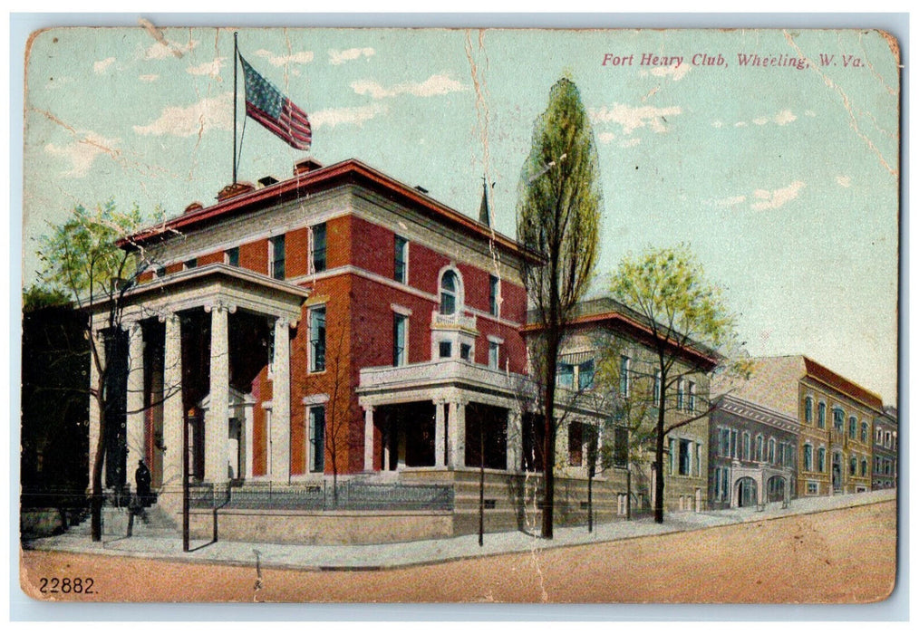 c1910 Fort Henry Club Wheeling West Virginia WV Antique Posted Postcard