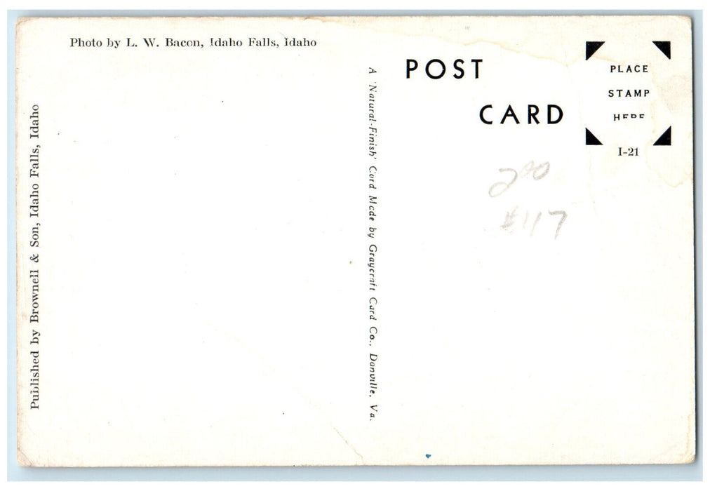 c1950's Jenny Lake Mt. Moran Jackson Hole Wyoming WY Unposted Postcard