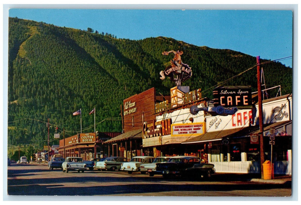 c1960's Silver Spur Cafe Cowboy Bar Colter House Jackson Wyoming WY Postcard