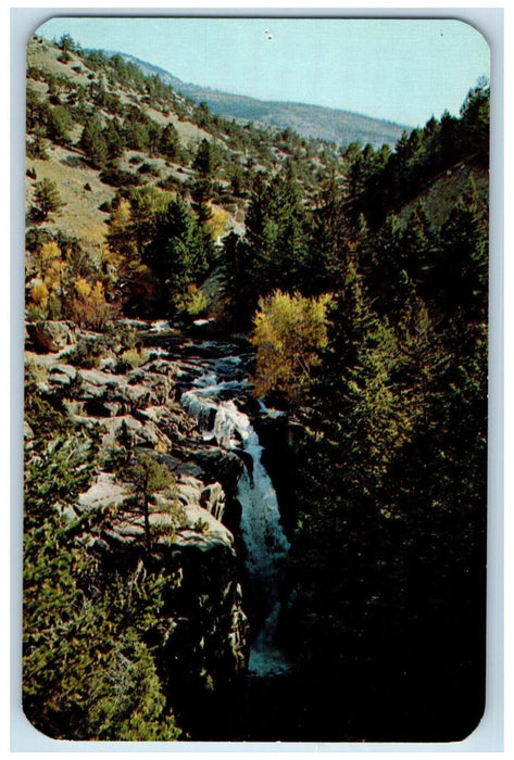 c1960's Shell Falls Shell Canon Big Horn Mountains of Wyoming WY Postcard