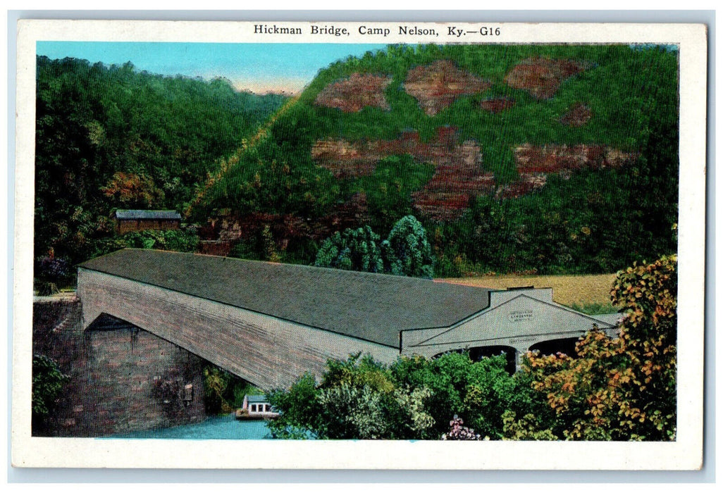 c1920's Hickman Bridge Camp Nelson Kentucky KY Antique Unposted Postcard