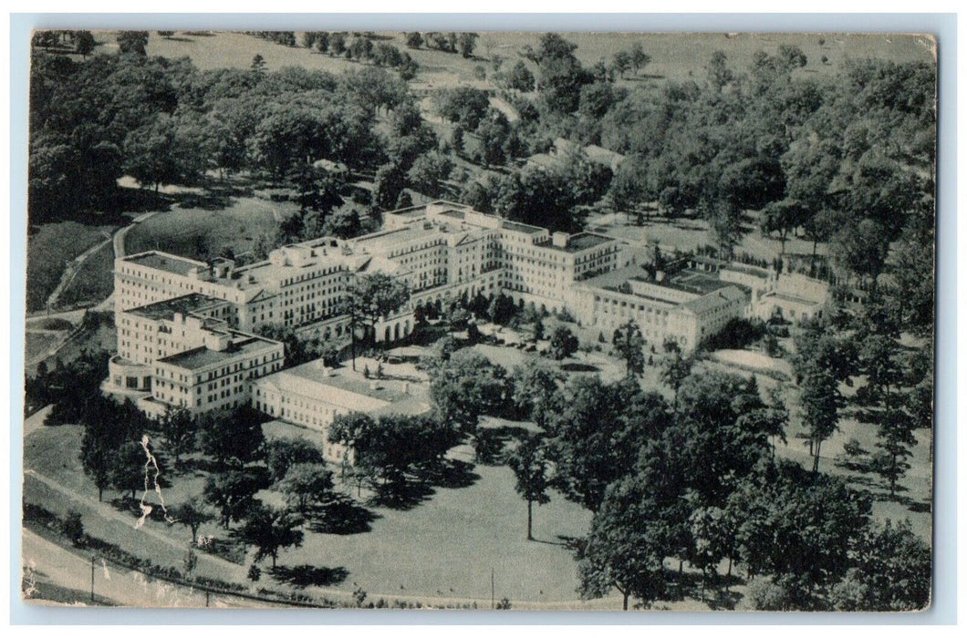 1945 Aerial View Ashford General Hospital Lewisburg West Virginia W VA Postcard