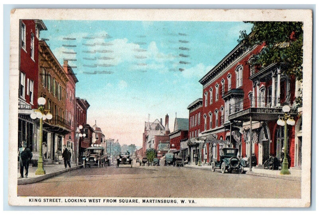 1946 King Street Looking West Square Martinsburg West Virginia Vintage Postcard