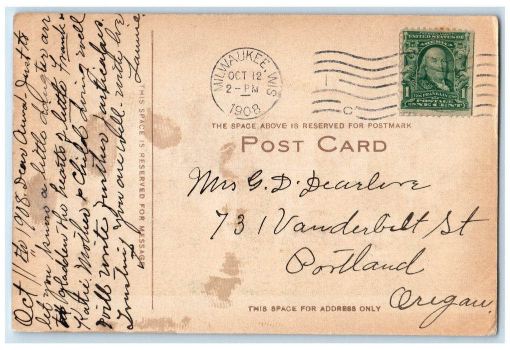 1908 Concordia College 32nd & Cedar Milwaukee Wisconsin WI Antique Postcard