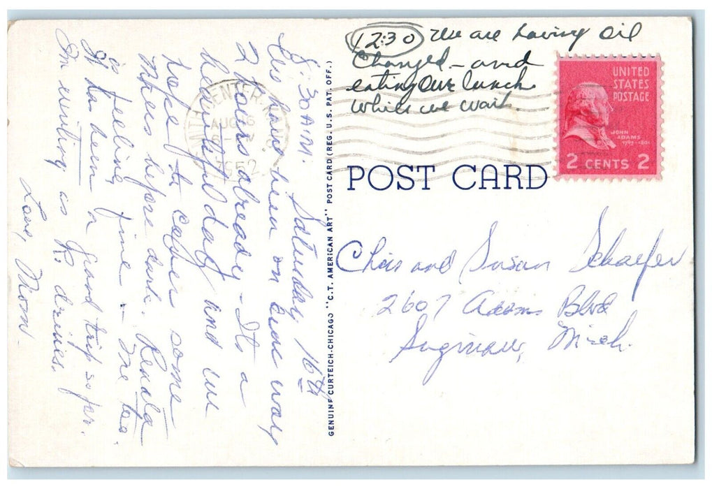 1952 Exterior View Sunflower State Motor Court Building Hiawatha Kansas Postcard