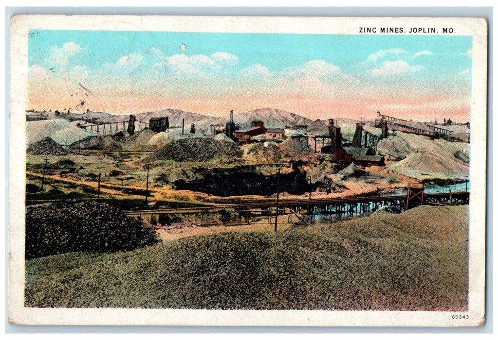 1929 Scenic View Zinc Mines Joplin Missouri MO Antique Quapaw Oklahoma Postcard