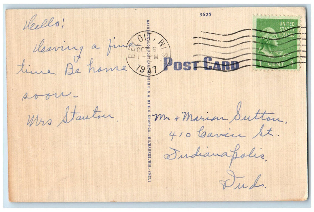 1947 Trading Post Country Club Greetings from Beloit WI Multiview Postcard