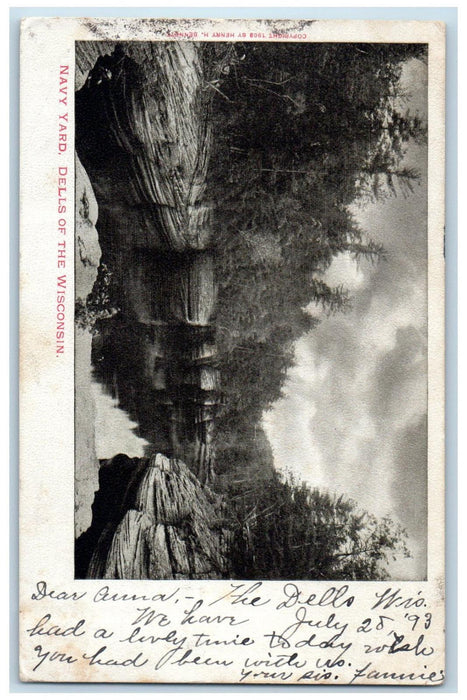 1903 Navy Yard Dells of the Wisconsin WI Kilbourn WI Antique Postcard